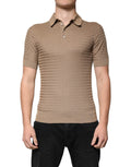 Dolce & Gabbana Brown Collared Short Sleeves Polo T-shirt - Eljoys Fashion 