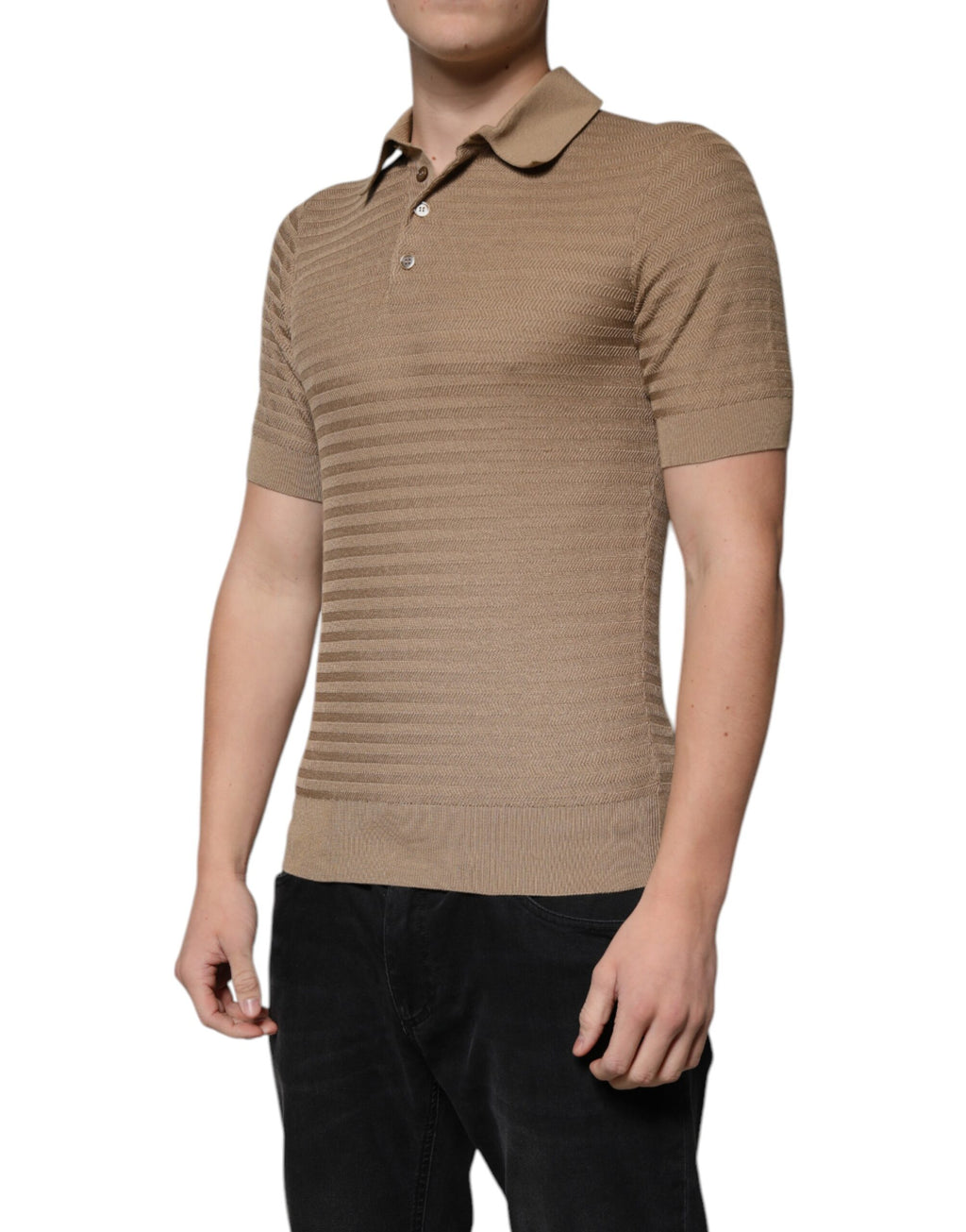 Dolce & Gabbana Brown Collared Short Sleeves Polo T-shirt - Eljoys Fashion 