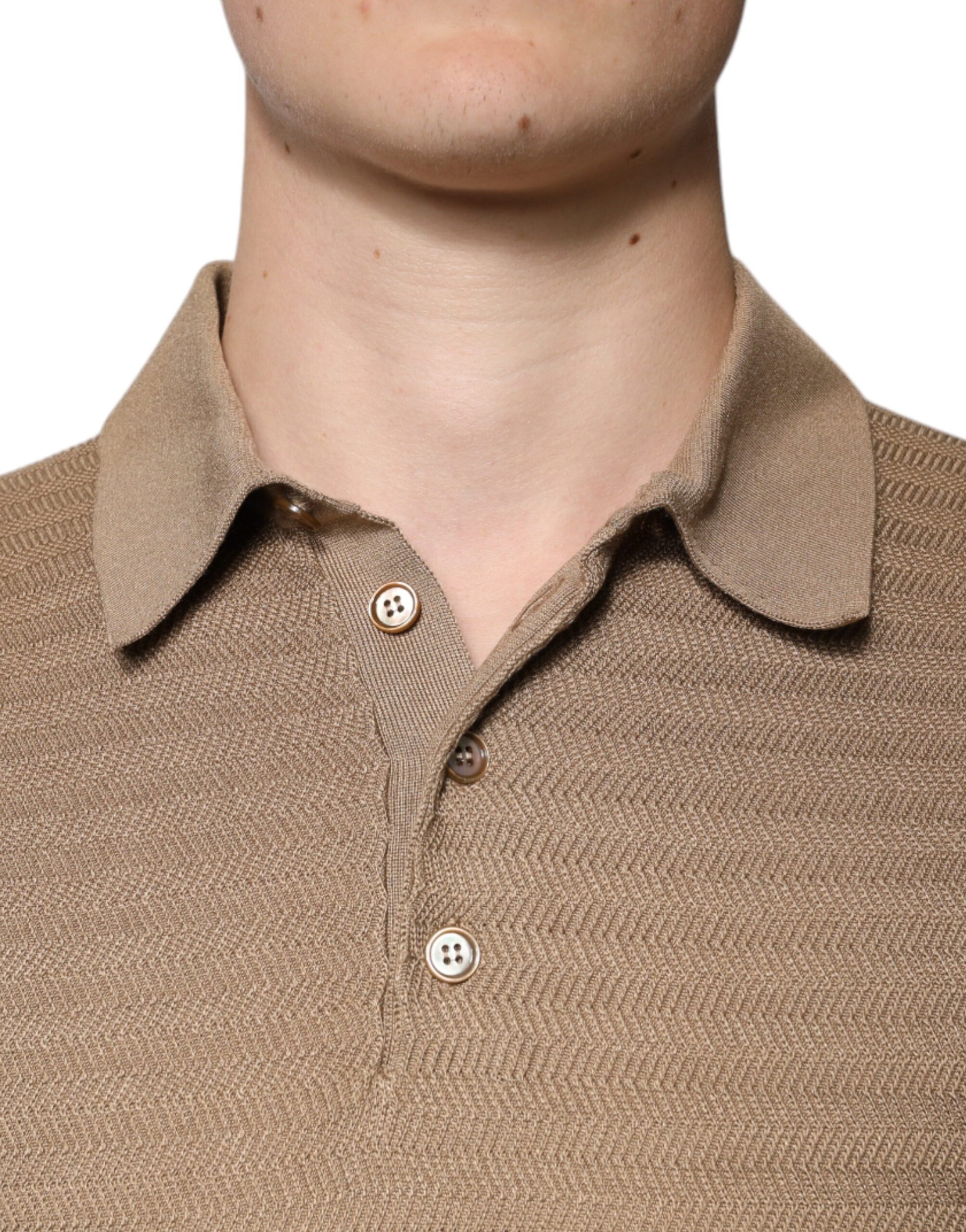 Dolce & Gabbana Brown Collared Short Sleeves Polo T-shirt Dolce & Gabbana
