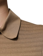 Dolce & Gabbana Brown Collared Short Sleeves Polo T-shirt - Eljoys Fashion 