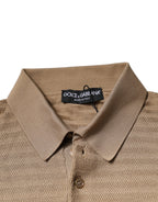 Dolce & Gabbana Brown Collared Short Sleeves Polo T-shirt - Eljoys Fashion 