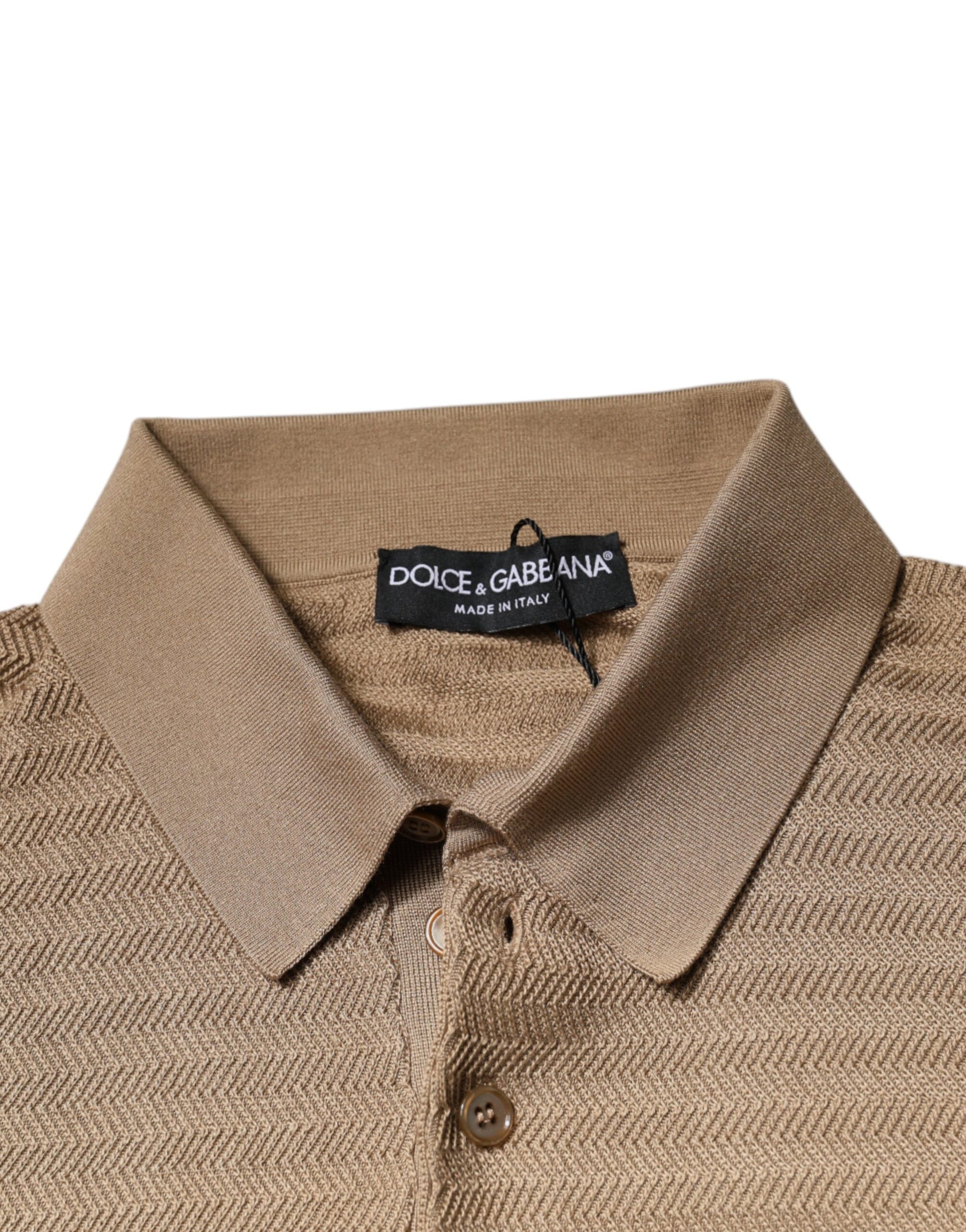 Dolce & Gabbana Brown Collared Short Sleeves Polo T-shirt Dolce & Gabbana
