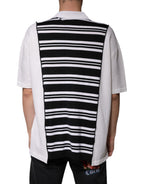 Dolce & Gabbana Black White Stripes Collared Polo T-shirt - Eljoys Fashion 