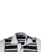 Dolce & Gabbana Black White Stripes Collared Polo T-shirt - Eljoys Fashion 