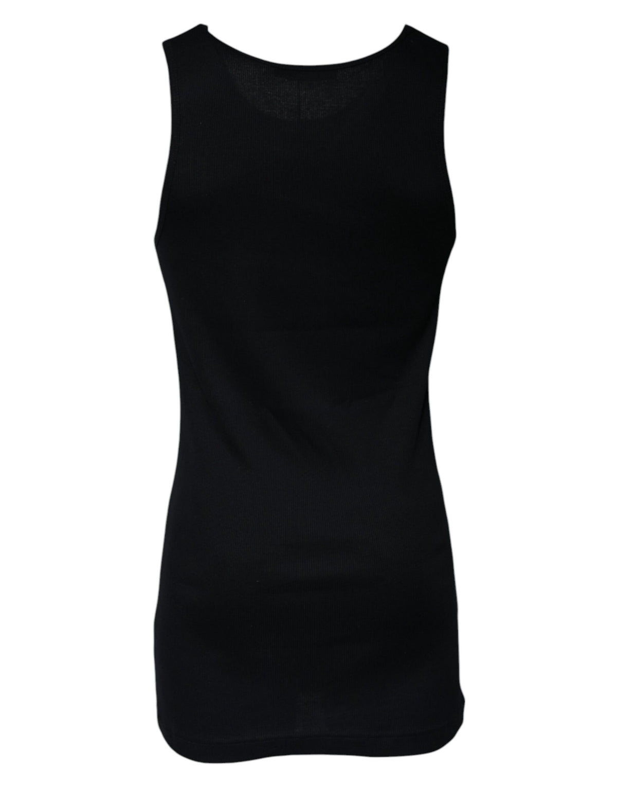 Dolce & Gabbana Black Cotton Sleeveless Round Neck Tank T-shirt - Eljoys Fashion 