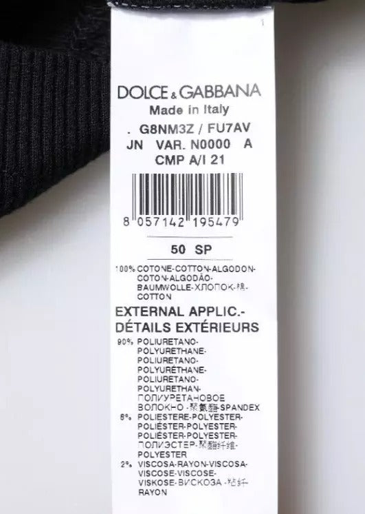 Dolce & Gabbana Black Cotton Sleeveless Round Neck Tank T-shirt - Eljoys Fashion 