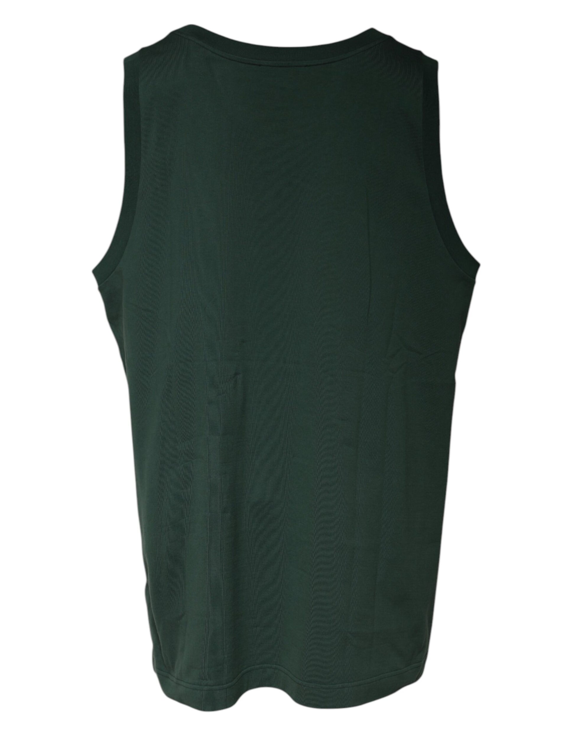Dolce & Gabbana Green DG Sleeveless Round Neck Tank T-shirt Dolce & Gabbana