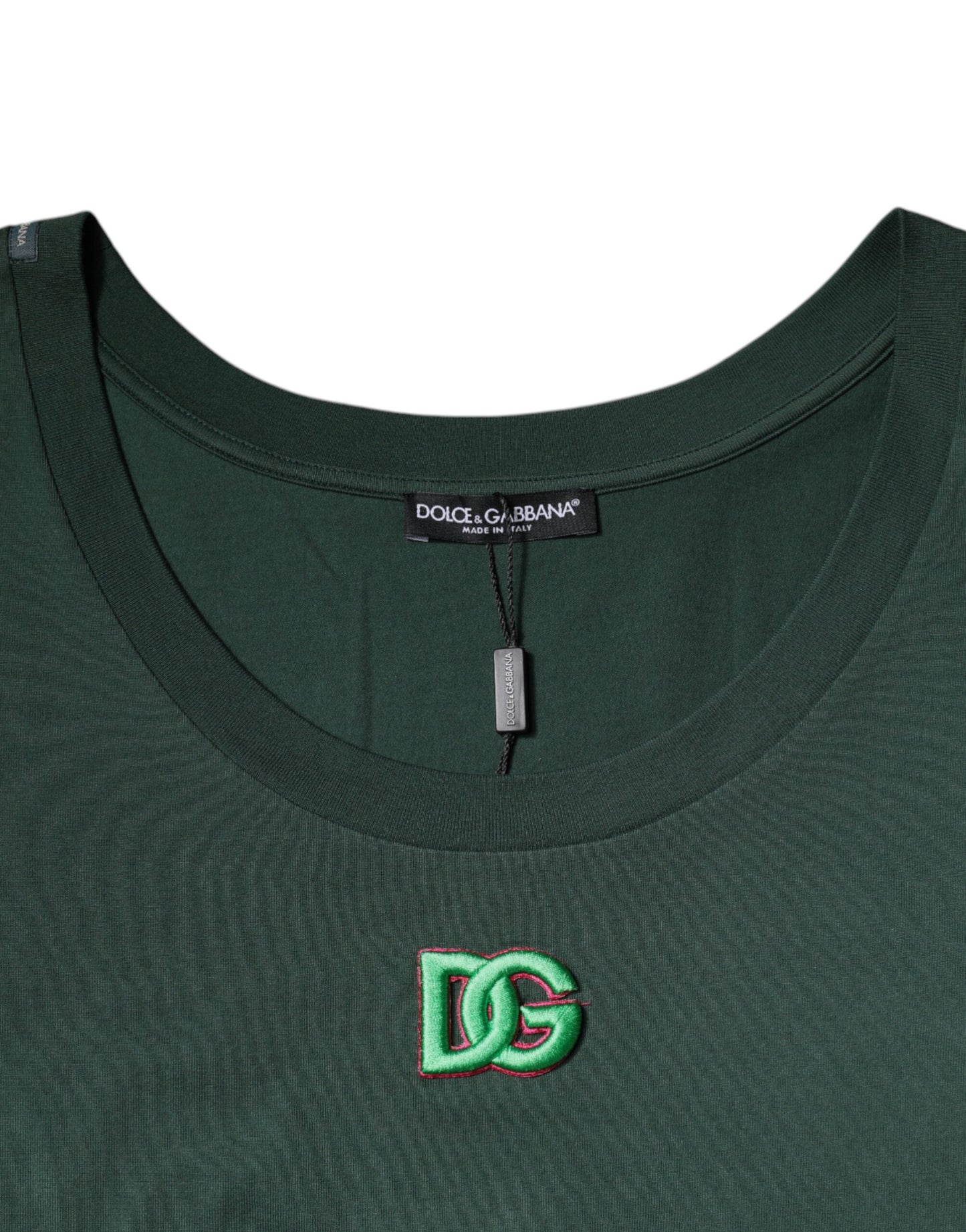 Dolce & Gabbana Green DG Sleeveless Round Neck Tank T-shirt Dolce & Gabbana
