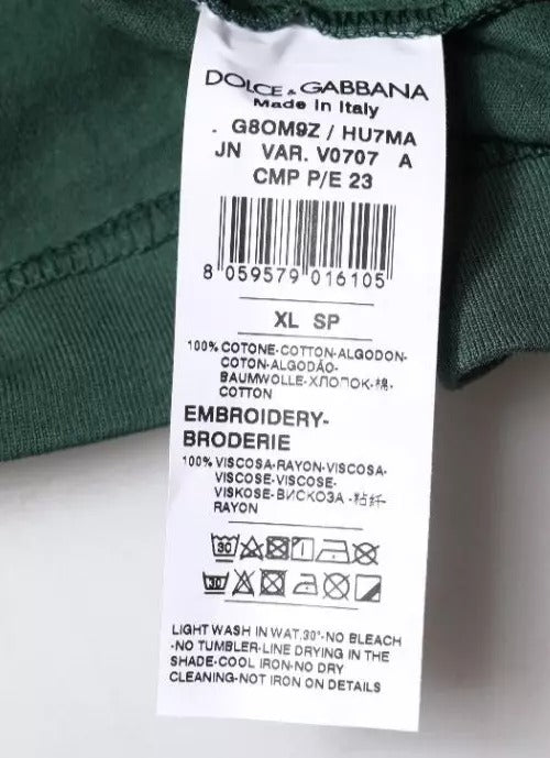 Dolce & Gabbana Green DG Sleeveless Round Neck Tank T-shirt Dolce & Gabbana