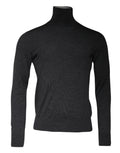Dolce & Gabbana Gray Wool Knit Turtleneck Pullover Sweater - Eljoys Fashion 