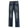 Cavalli Blue Wash Torn Cotton Straight Fit Jeans