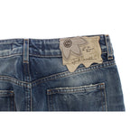 Cavalli Blue Wash Torn Cotton Straight Fit Jeans