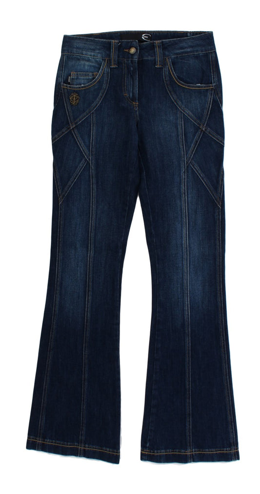 Cavalli Blue Cotton Stretch Low Waist Jeans Cavalli