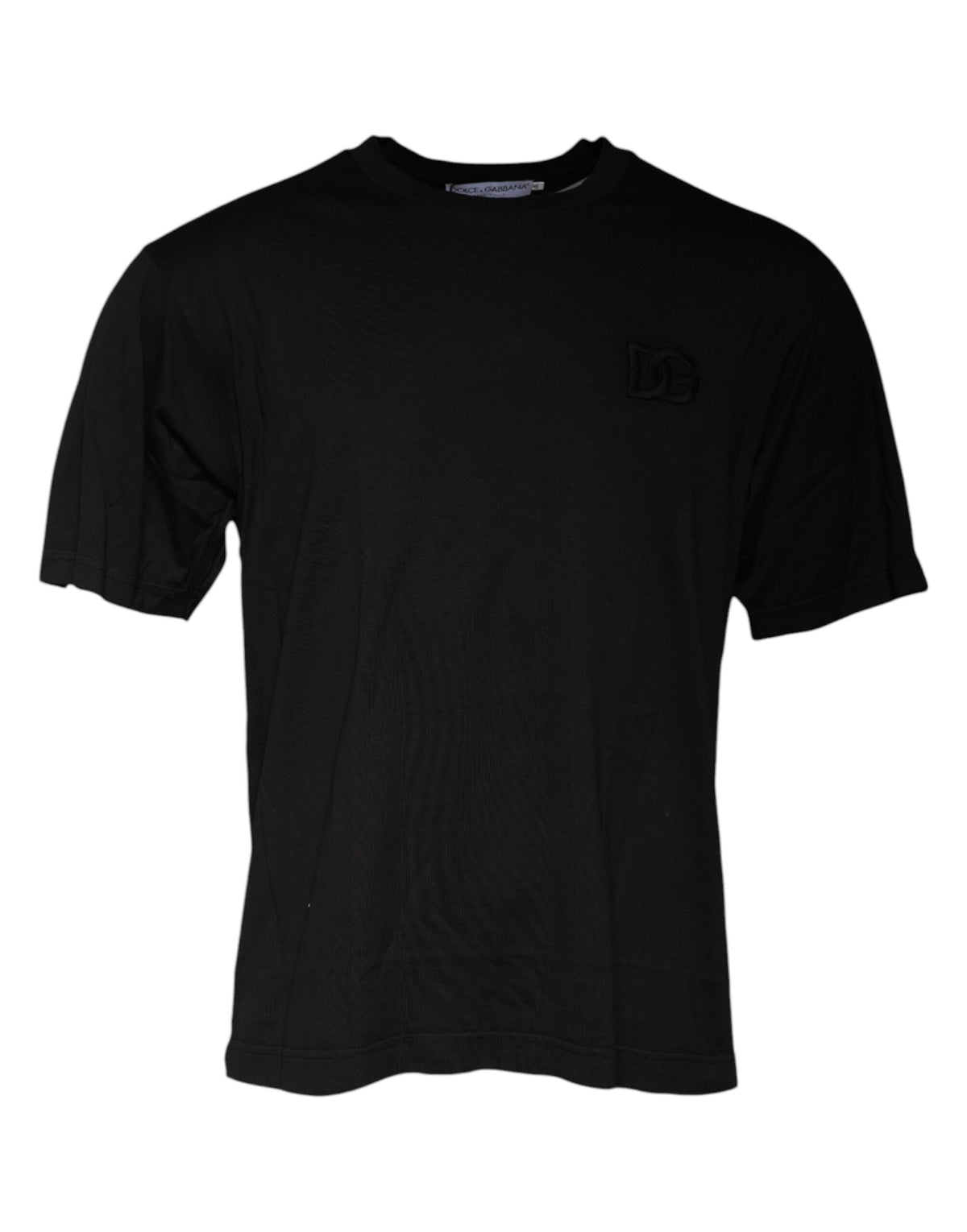 Dolce & Gabbana Black Cotton Crew Neck Short Sleeves T-shirt - Eljoys Fashion 