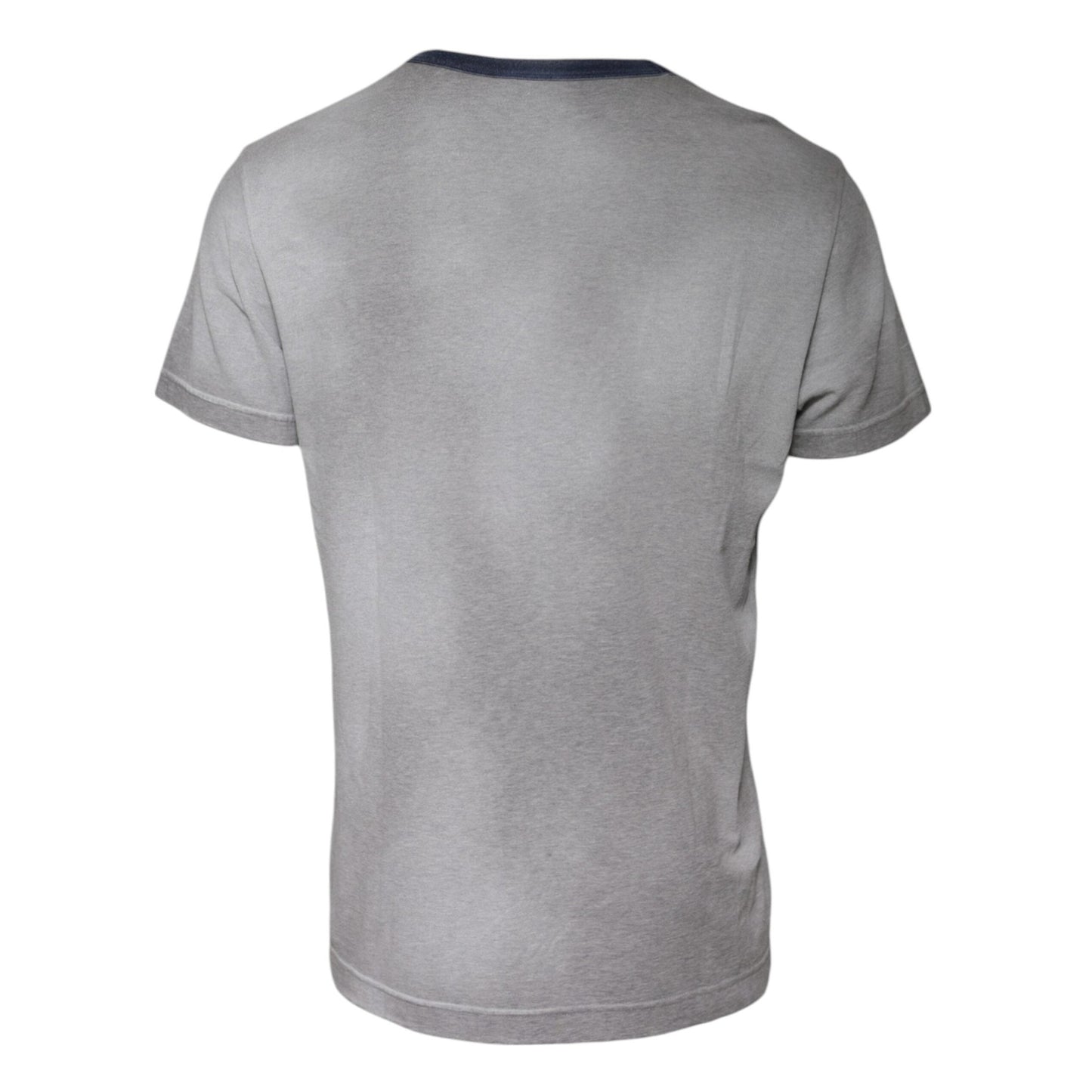 Dolce & Gabbana Gray Logo Print Cotton Crew Neck T-shirt Dolce & Gabbana