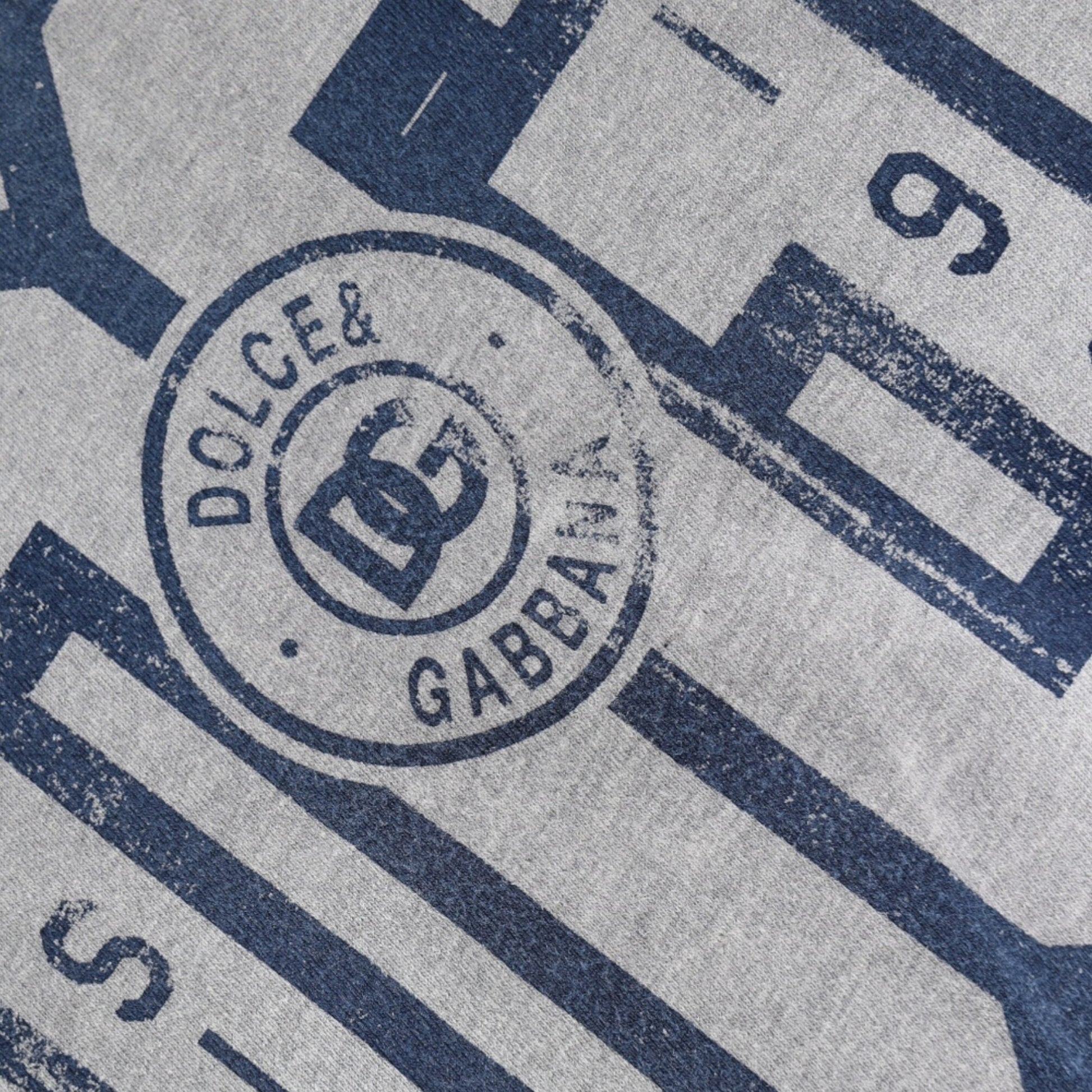 Dolce & Gabbana Gray Logo Print Cotton Crew Neck T-shirt Dolce & Gabbana