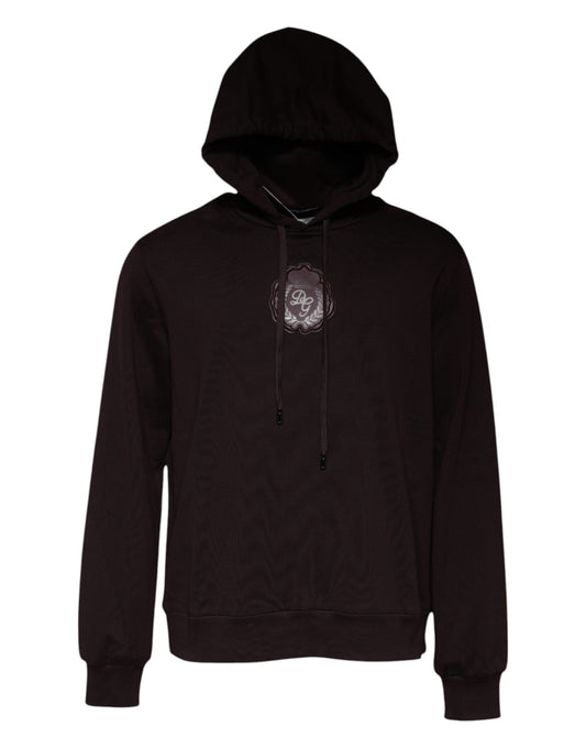 Dolce & Gabbana Brown Cotton Hooded Men Sweatshirt Sweater Dolce & Gabbana