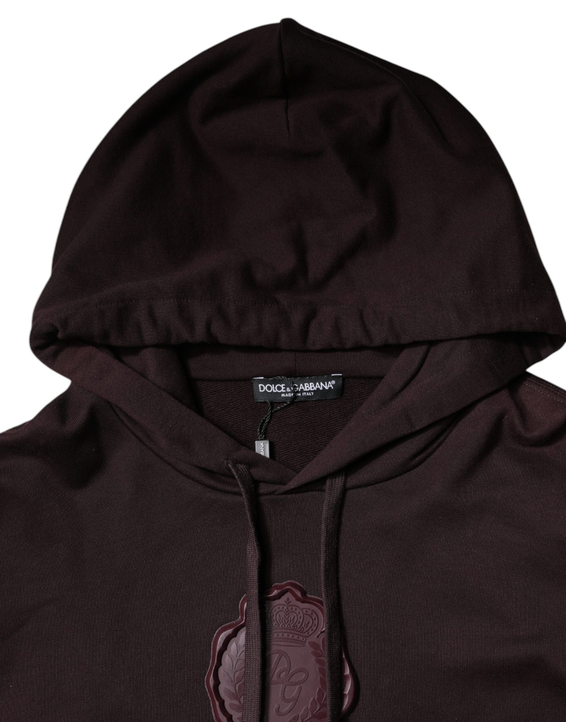 Dolce & Gabbana Brown Cotton Hooded Men Sweatshirt Sweater Dolce & Gabbana