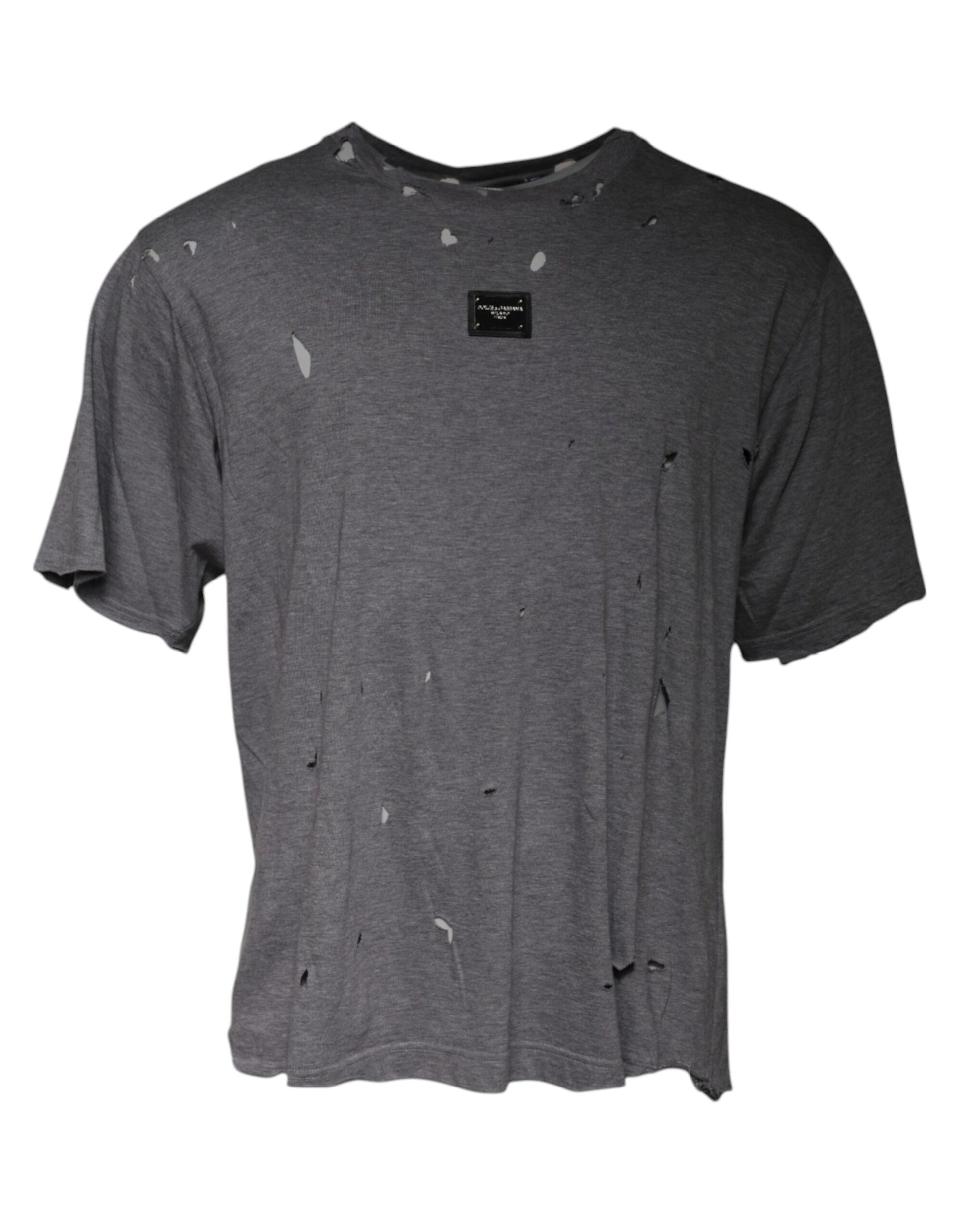 Dolce & Gabbana Gray Logo Crew Neck Short Sleeves T-shirt Dolce & Gabbana