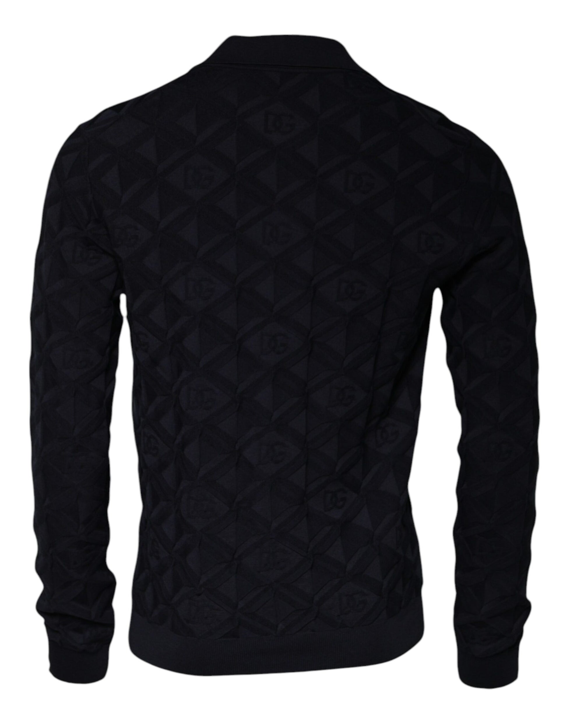 Dolce & Gabbana Black Silk Crew Neck Men Cardigan Sweater Dolce & Gabbana