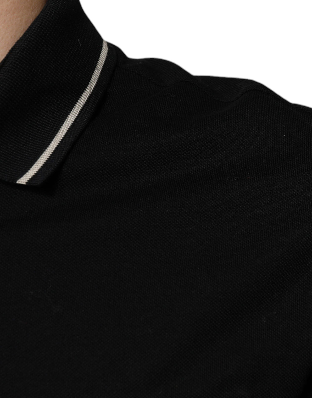 Dolce & Gabbana Black White Cotton Short Sleeves Polo T-shirt - Eljoys Fashion 