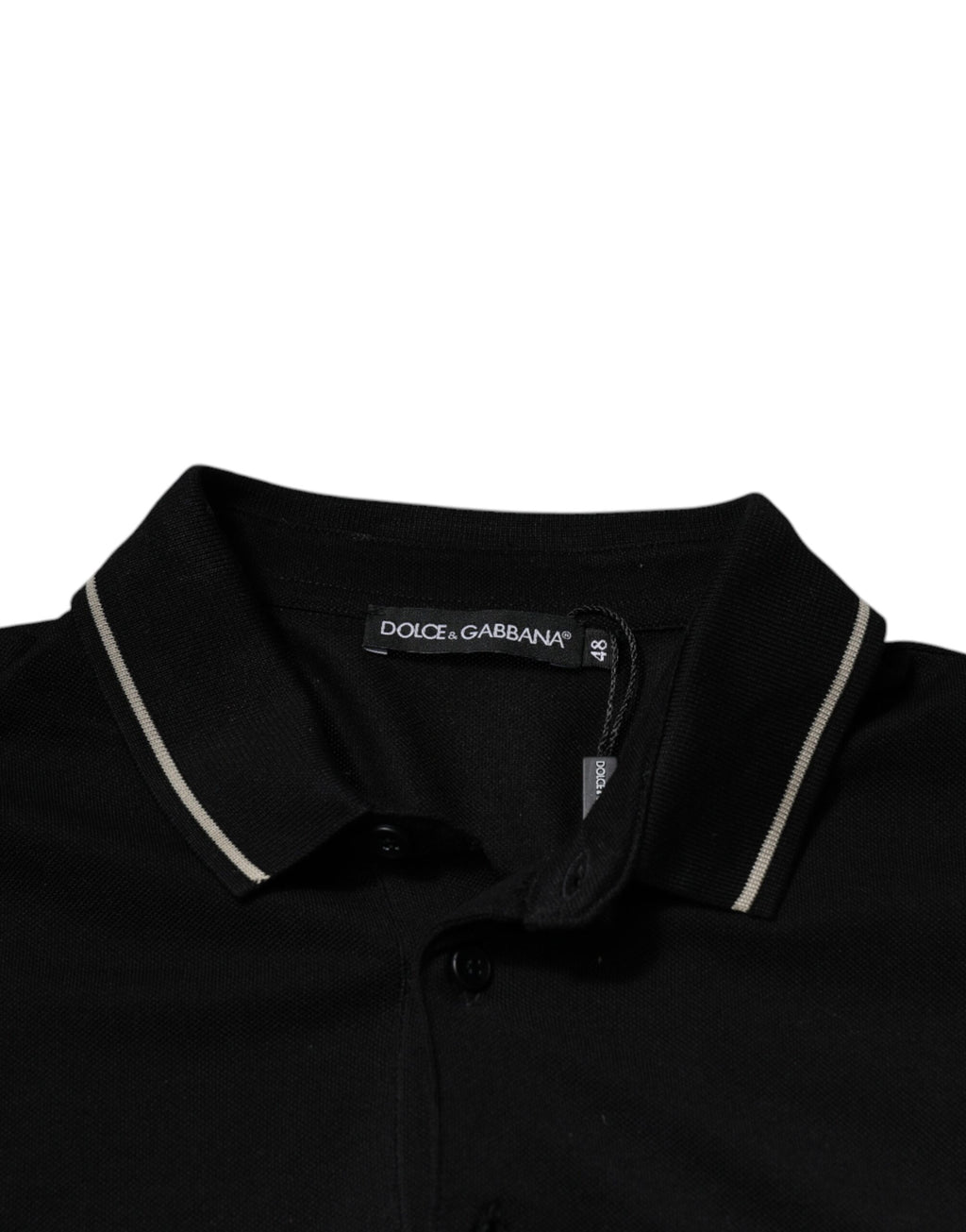 Dolce & Gabbana Black White Cotton Short Sleeves Polo T-shirt - Eljoys Fashion 