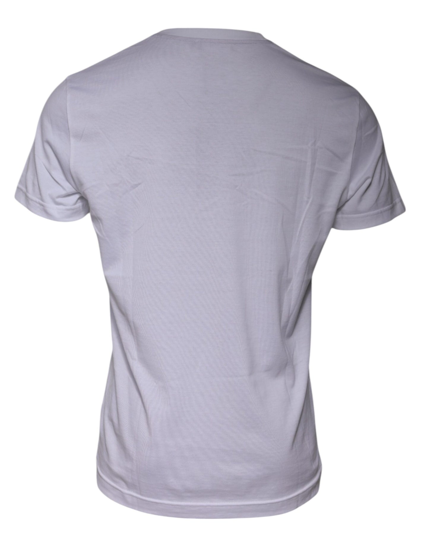 Dolce & Gabbana White Logo Print Cotton Crew Neck T-shirt Dolce & Gabbana