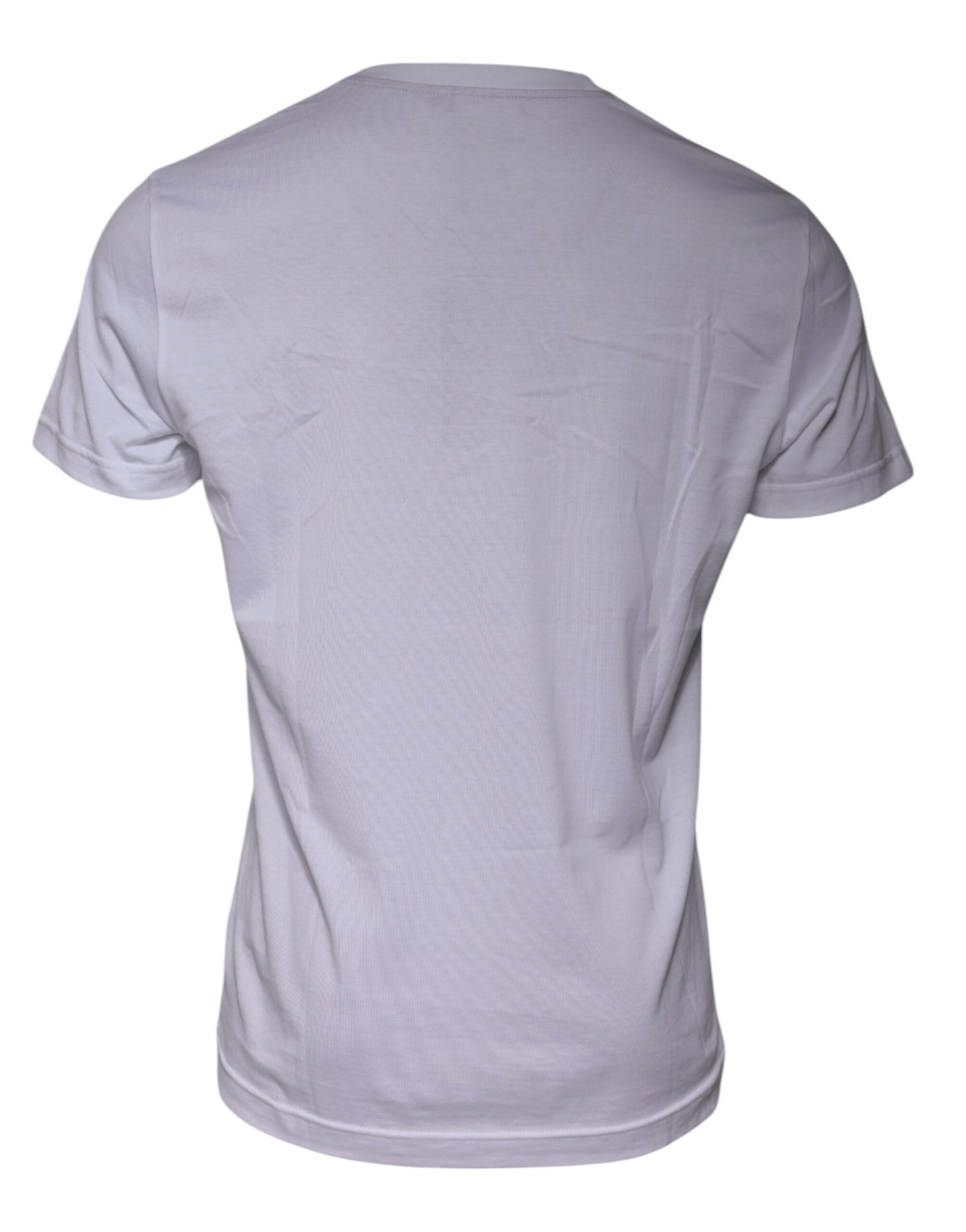 Dolce & Gabbana White Logo Print Cotton Crew Neck T-shirt Dolce & Gabbana