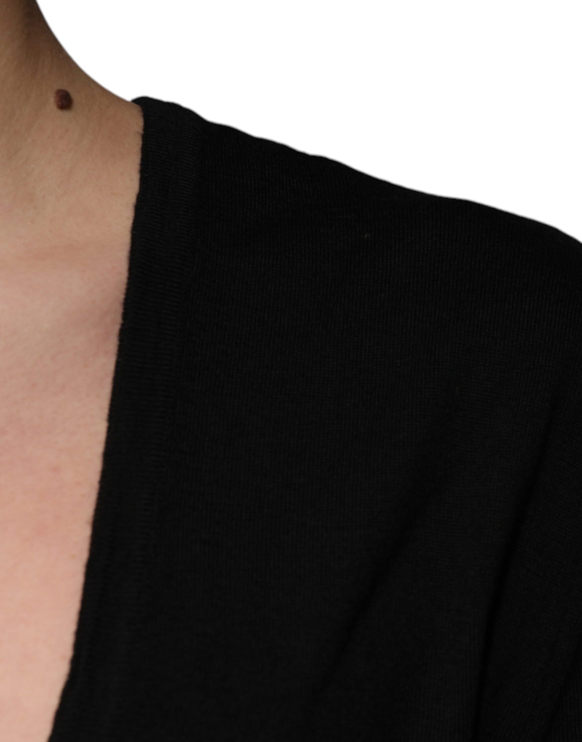 Dolce & Gabbana Black Wool Round Neck Pullover Sweater Dolce & Gabbana