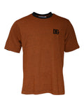 Dolce & Gabbana Brown DG Logo Polyester Crew Neck T-shirt - Eljoys Fashion 