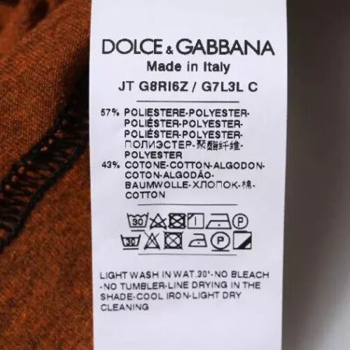 Dolce & Gabbana Brown DG Logo Polyester Crew Neck T-shirt - Eljoys Fashion 
