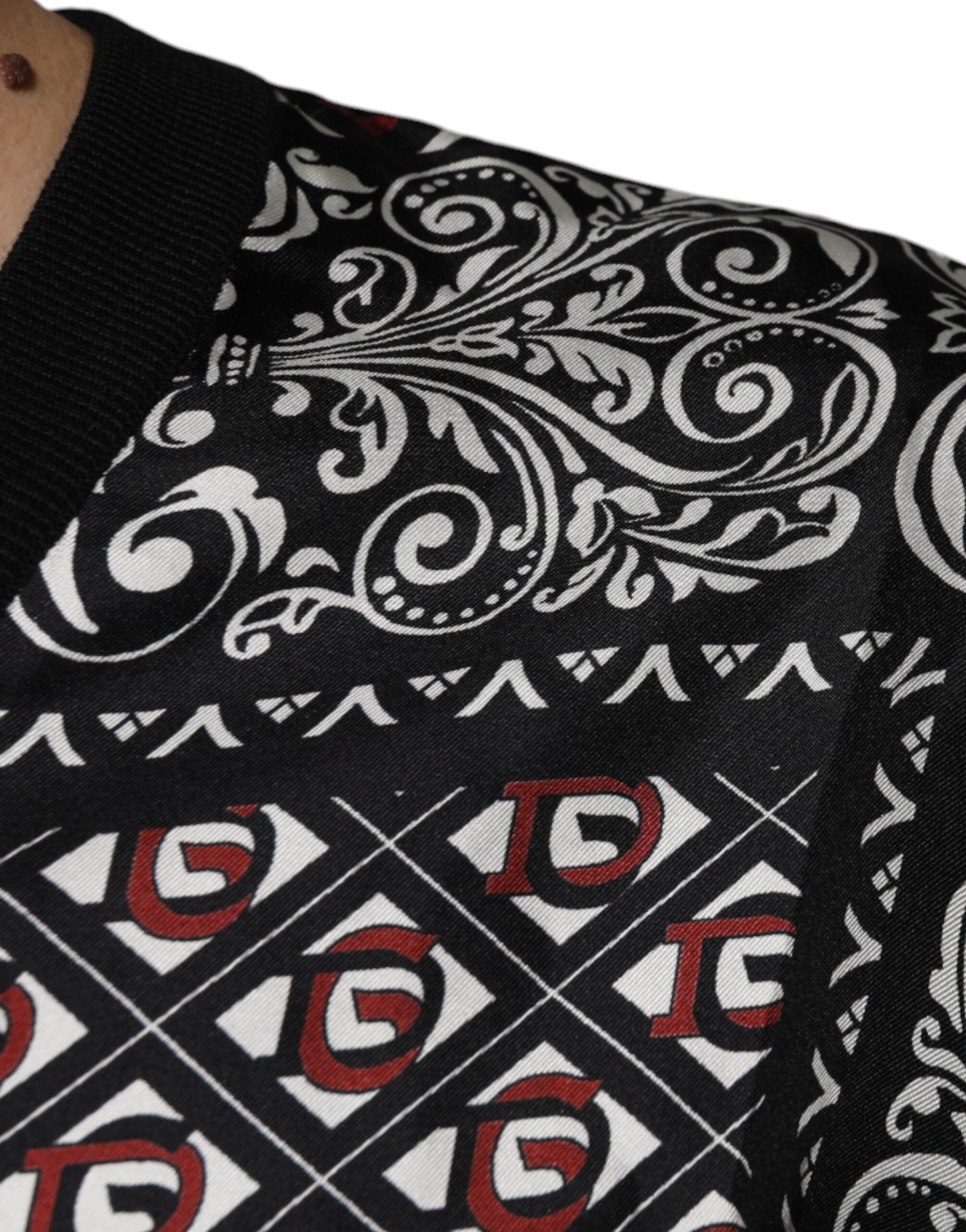 Dolce & Gabbana Black Logo Wool V-neck Pullover Sweater Dolce & Gabbana