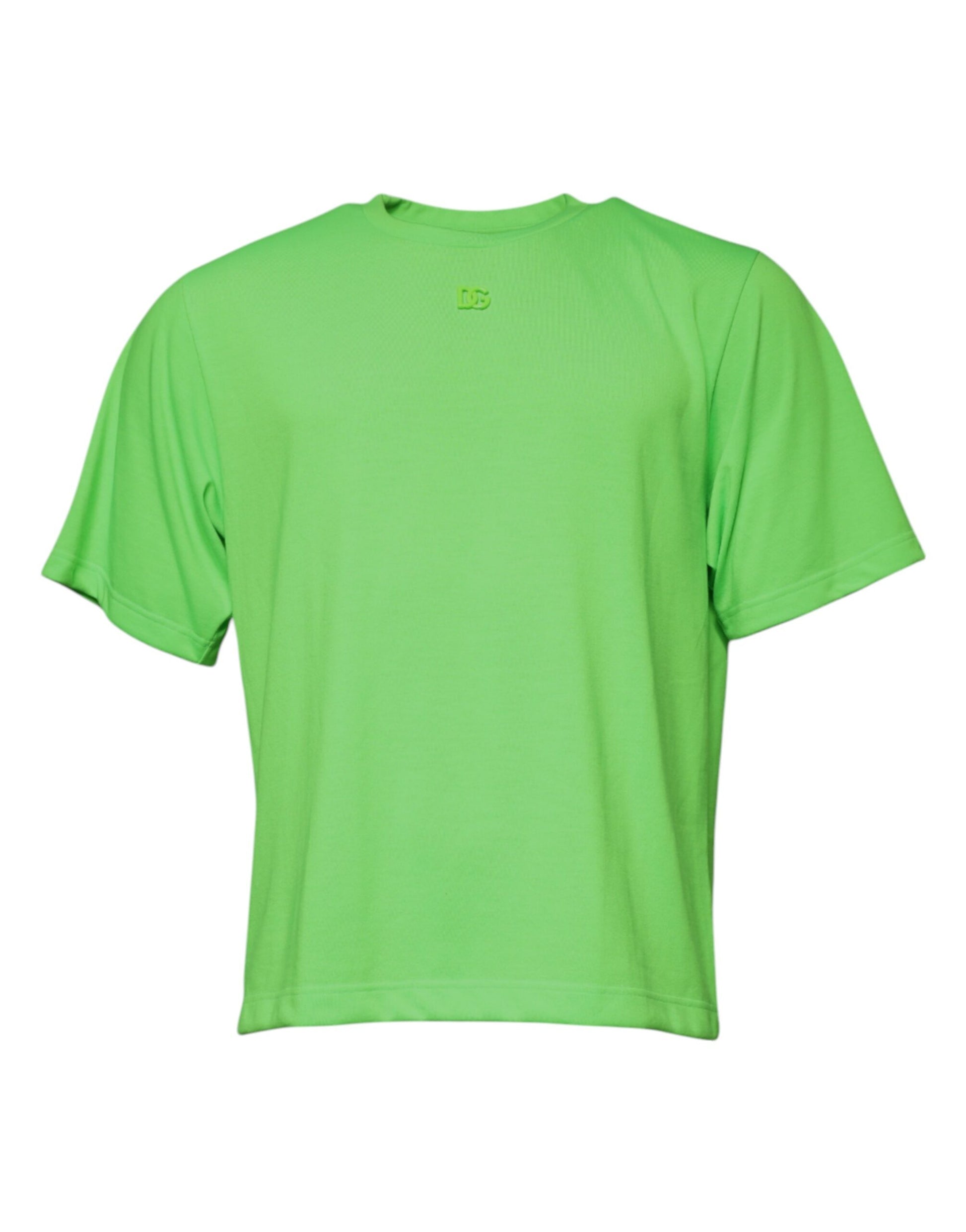 Dolce & Gabbana Green Logo Polyester Crew Neck T-shirt Dolce & Gabbana