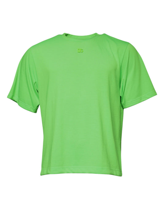 Dolce & Gabbana Green Logo Polyester Crew Neck T-shirt Dolce & Gabbana