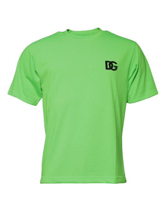 Dolce & Gabbana Green Logo Polyester Crew Neck T-shirt Dolce & Gabbana