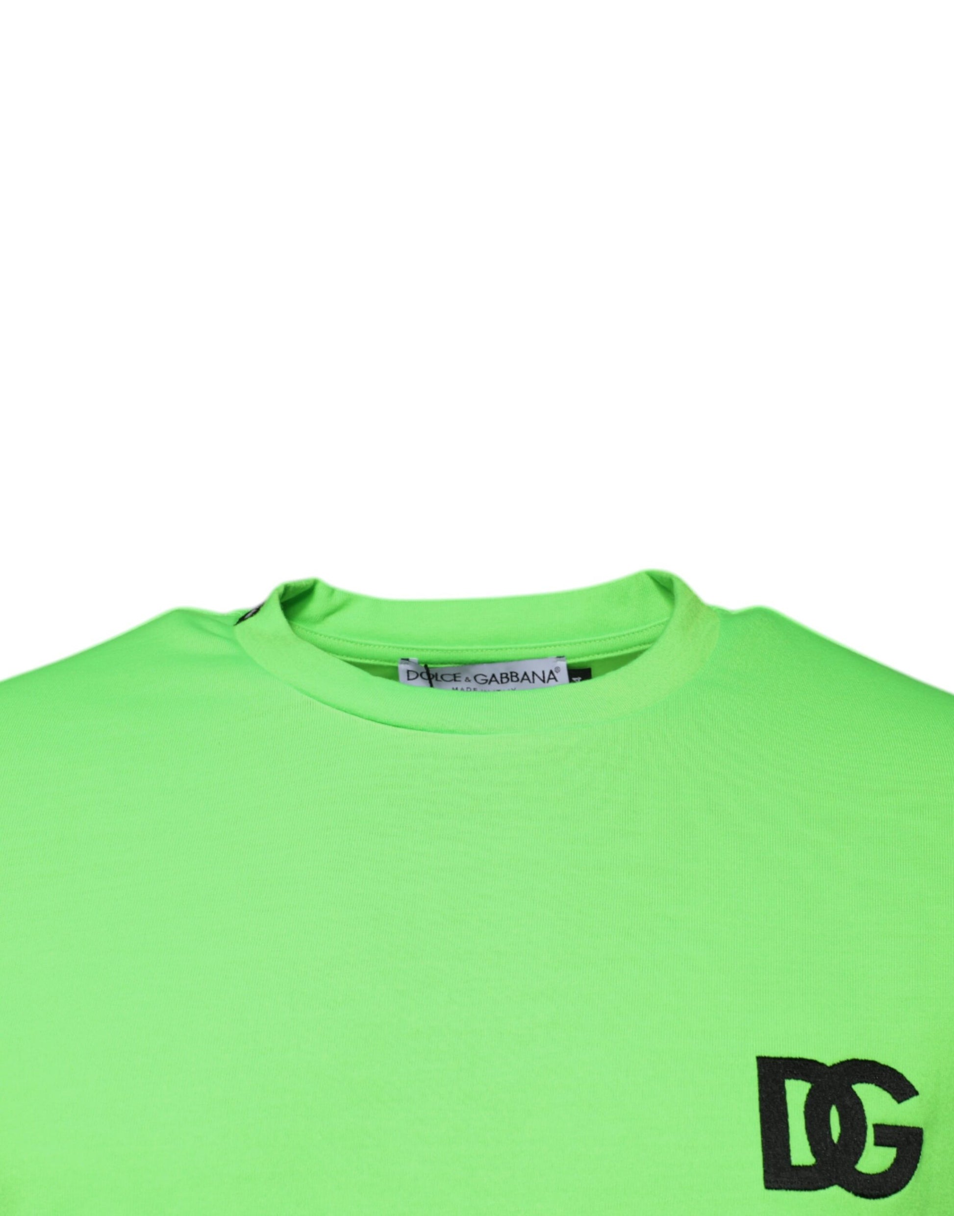 Dolce & Gabbana Green Logo Polyester Crew Neck T-shirt Dolce & Gabbana