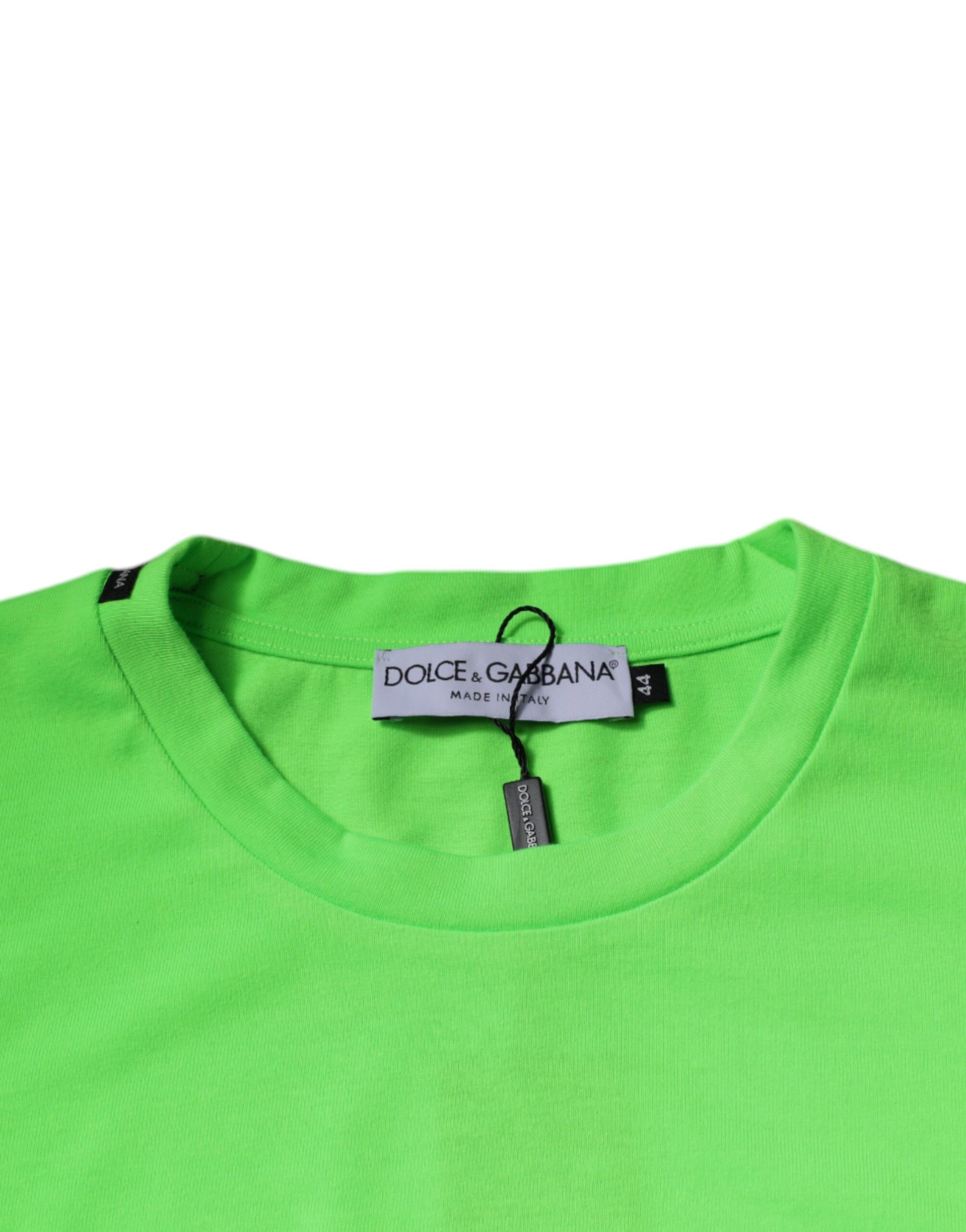 Dolce & Gabbana Green Logo Polyester Crew Neck T-shirt Dolce & Gabbana