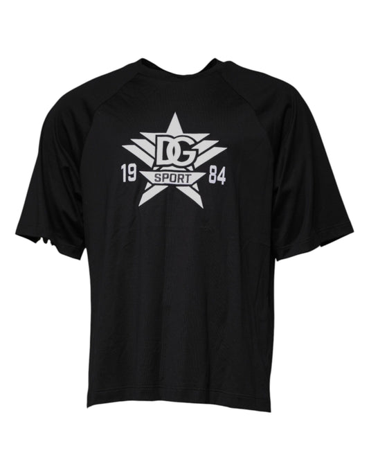 Dolce & Gabbana Black Logo Print Cotton Crew Neck T-shirt Dolce & Gabbana