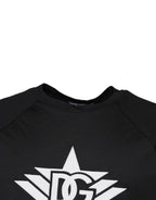 Dolce & Gabbana Black Logo Print Cotton Crew Neck T-shirt - Eljoys Fashion 