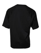 Dolce & Gabbana Black Logo Print Cotton Crew Neck T-shirt - Eljoys Fashion 
