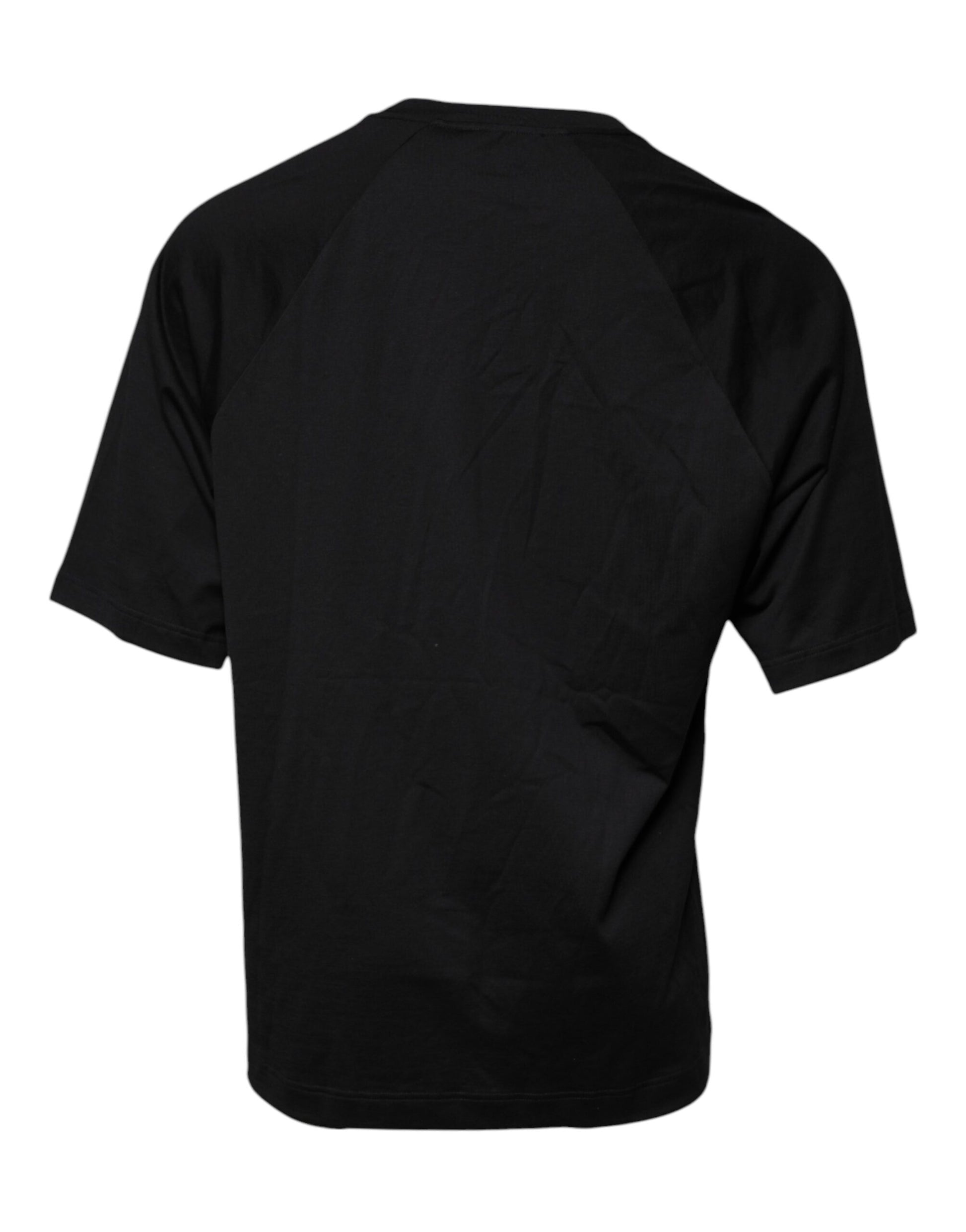 Dolce & Gabbana Black Logo Print Cotton Crew Neck T-shirt Dolce & Gabbana