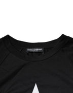 Dolce & Gabbana Black Logo Print Cotton Crew Neck T-shirt - Eljoys Fashion 