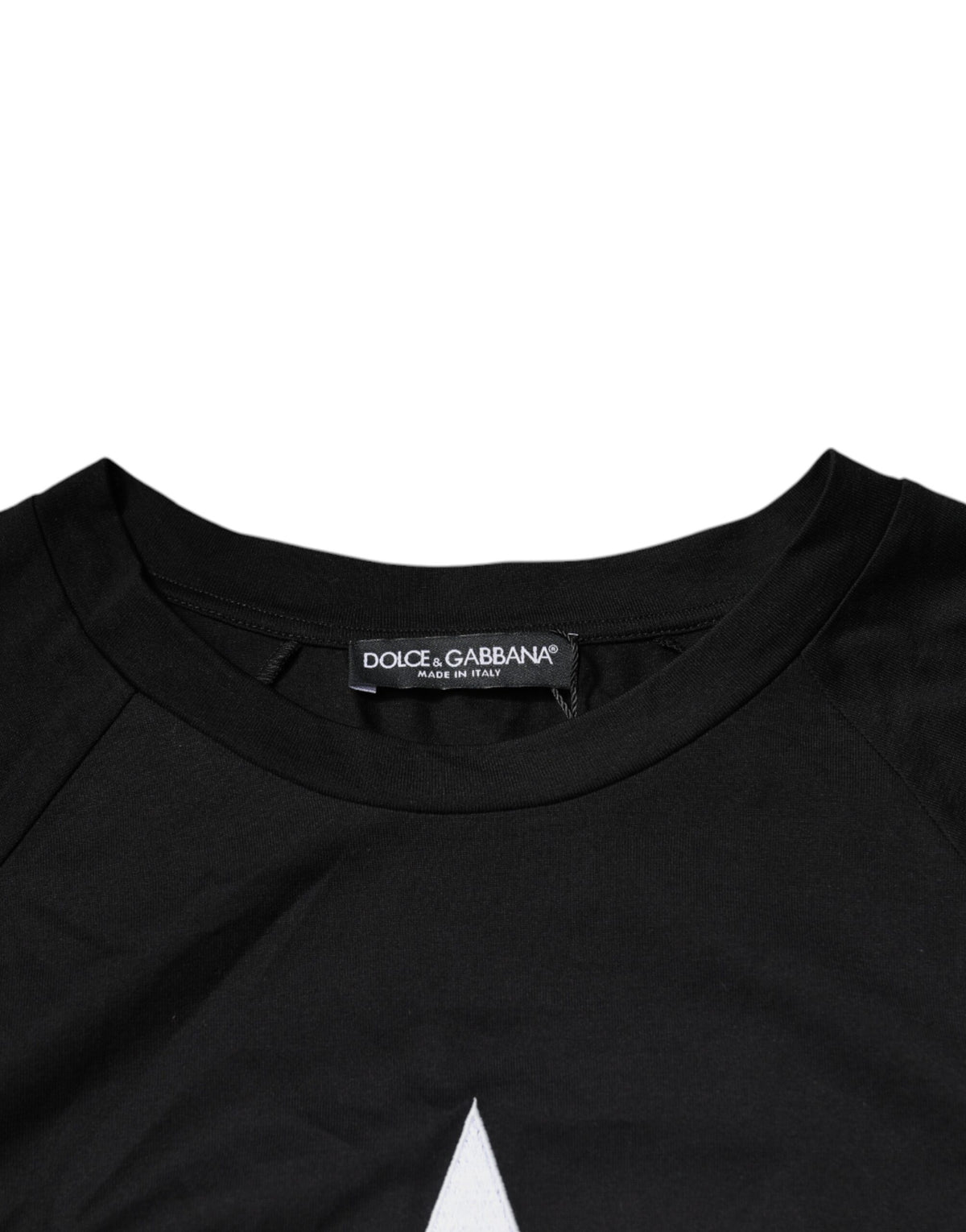 Dolce & Gabbana Black Logo Print Cotton Crew Neck T-shirt - Eljoys Fashion 