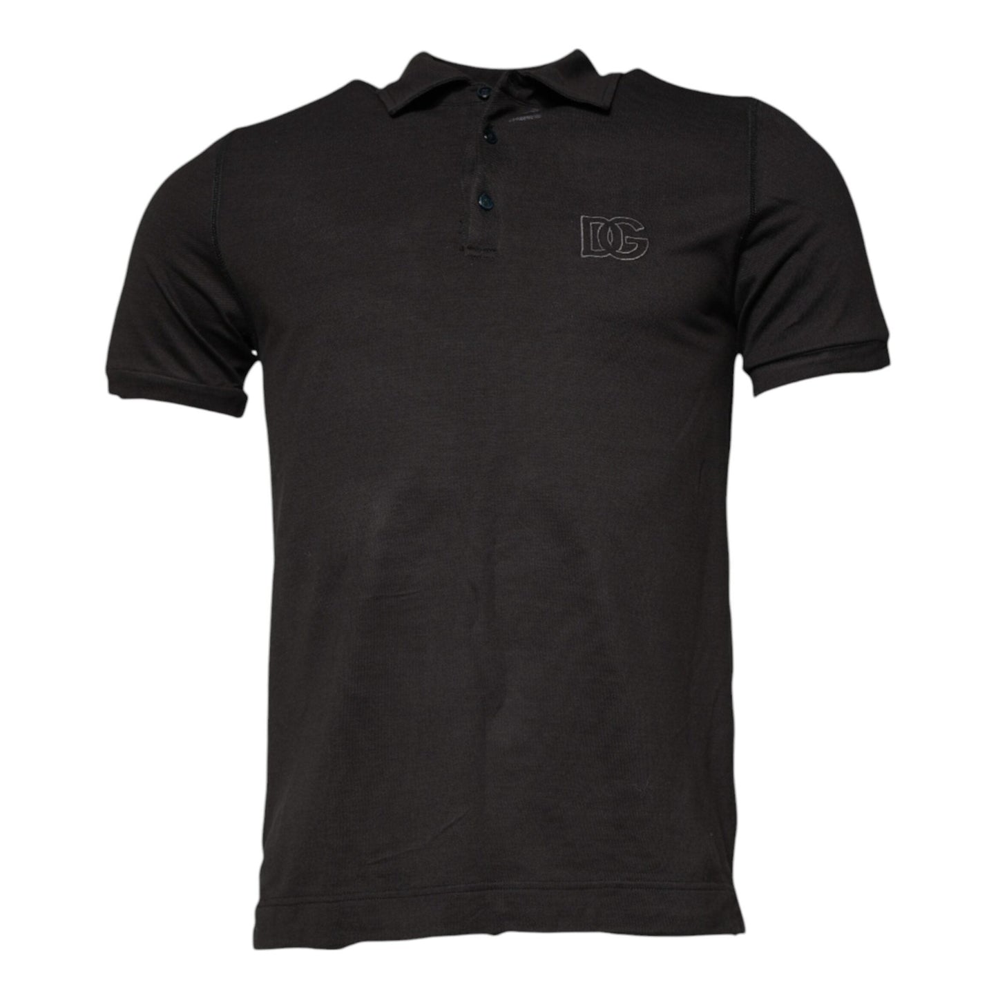 Dolce & Gabbana Dark Gray Collared Short Sleeves Polo T-shirt