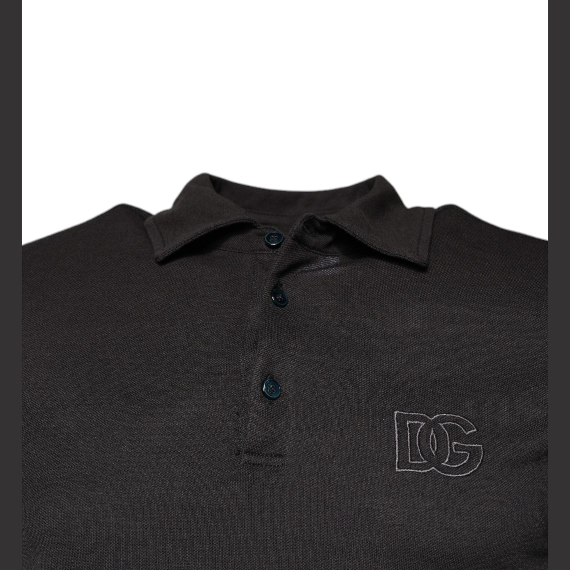 Dolce & Gabbana Dark Gray Collared Short Sleeves Polo T-shirt