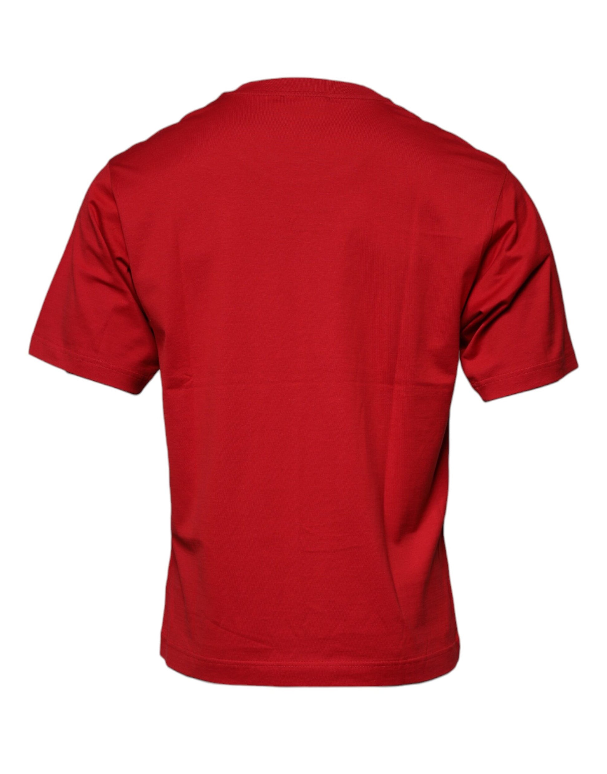 Dolce & Gabbana Red Logo Print Cotton Crew Neck T-shirt Dolce & Gabbana