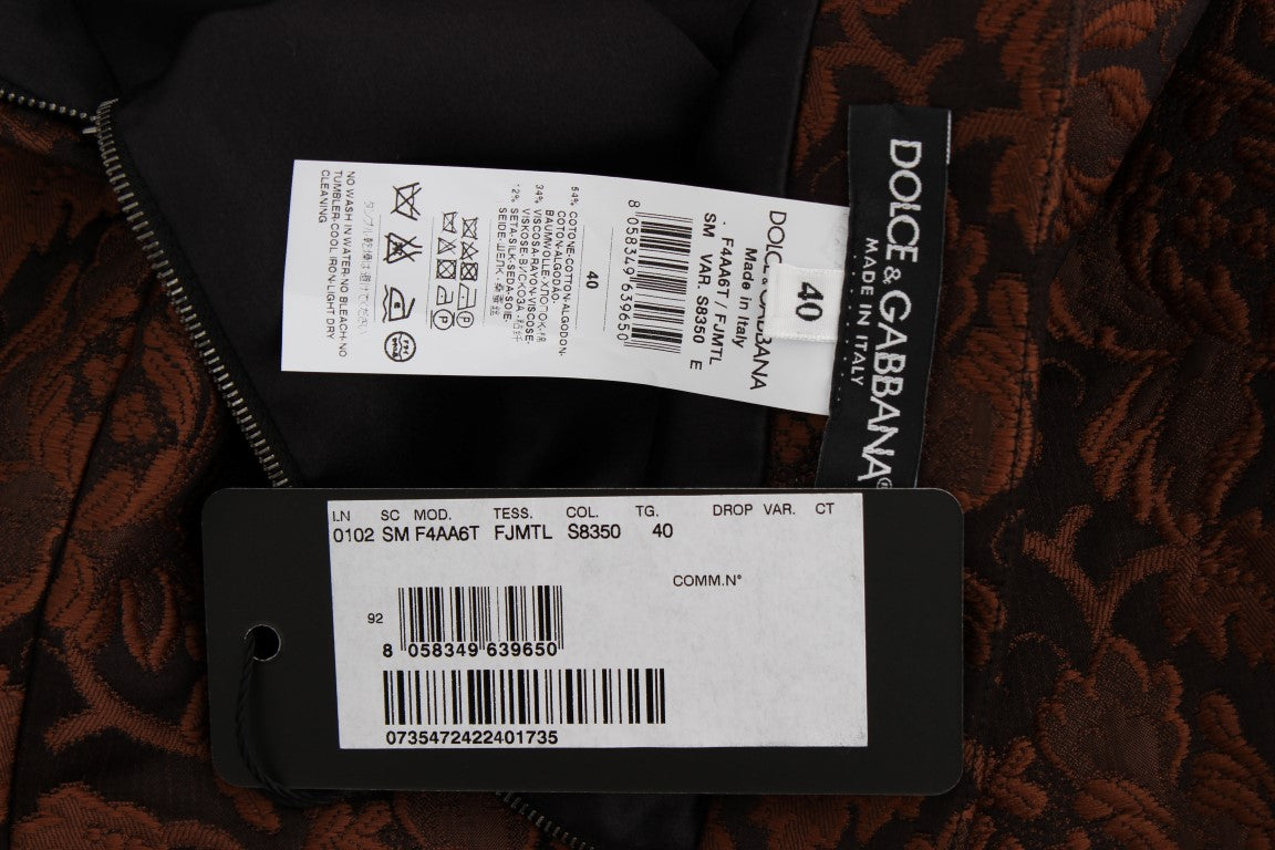Dolce & Gabbana Brown Floral Brocade Mini Bubble Skirt Dolce & Gabbana