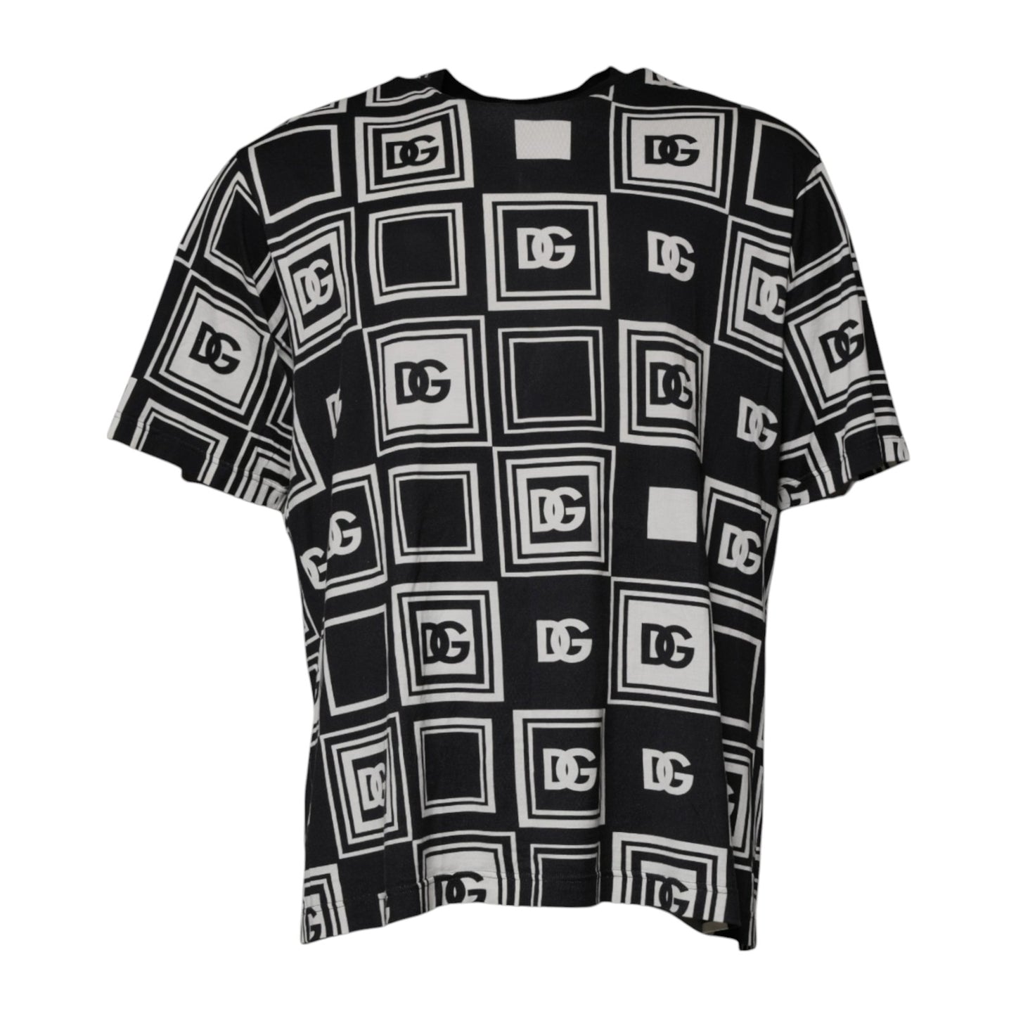 Dolce & Gabbana Black Logo Monogram Cotton Crew Neck T-shirt Dolce & Gabbana