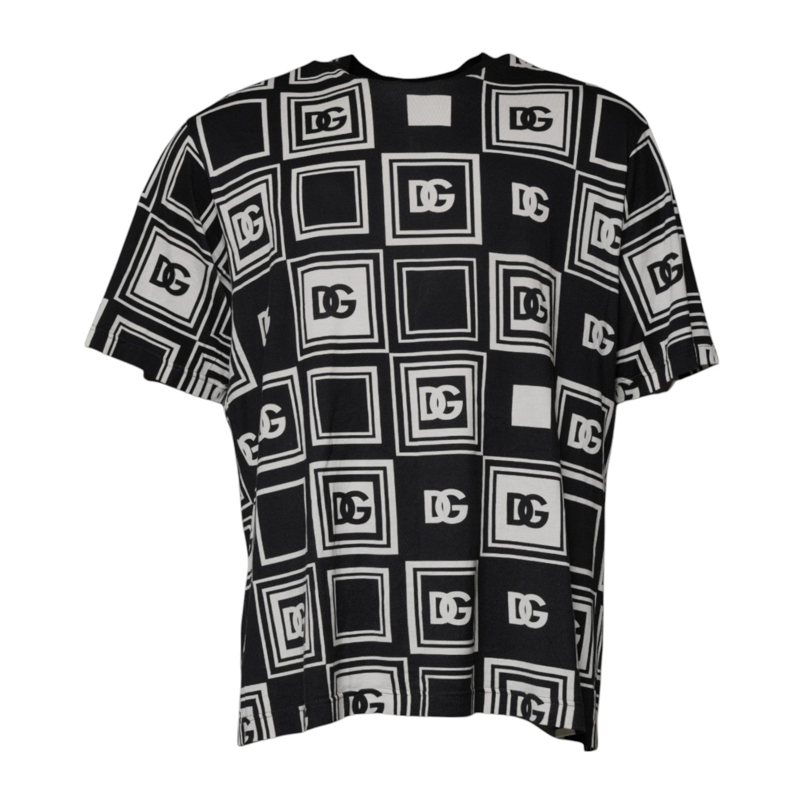 Dolce & Gabbana Black Logo Monogram Cotton Crew Neck T-shirt Dolce & Gabbana