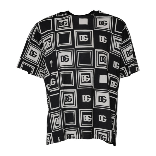 Dolce & Gabbana Black Logo Monogram Cotton Crew Neck T-shirt Dolce & Gabbana
